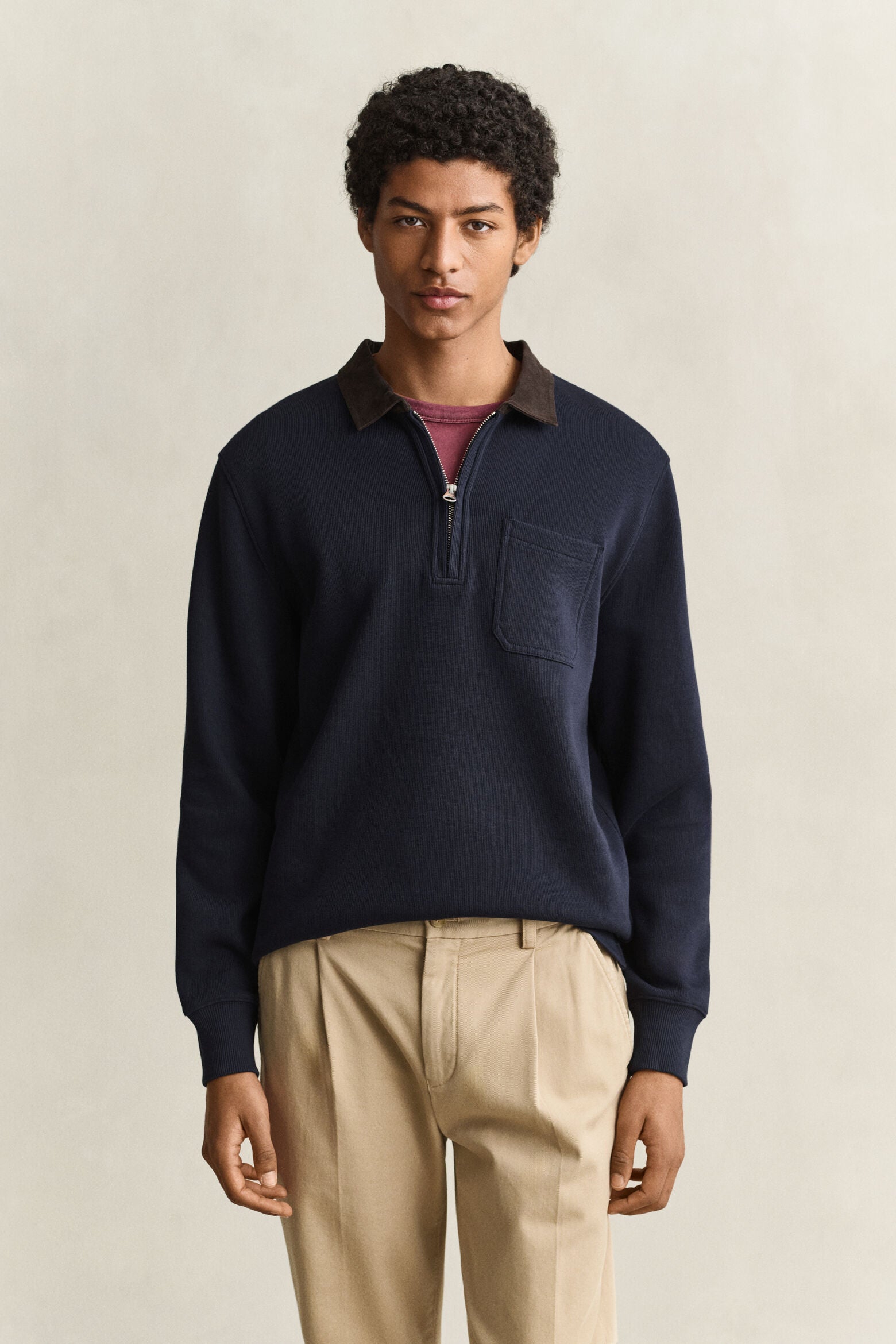 CORD COLLAR HALF ZIP RUGGER
