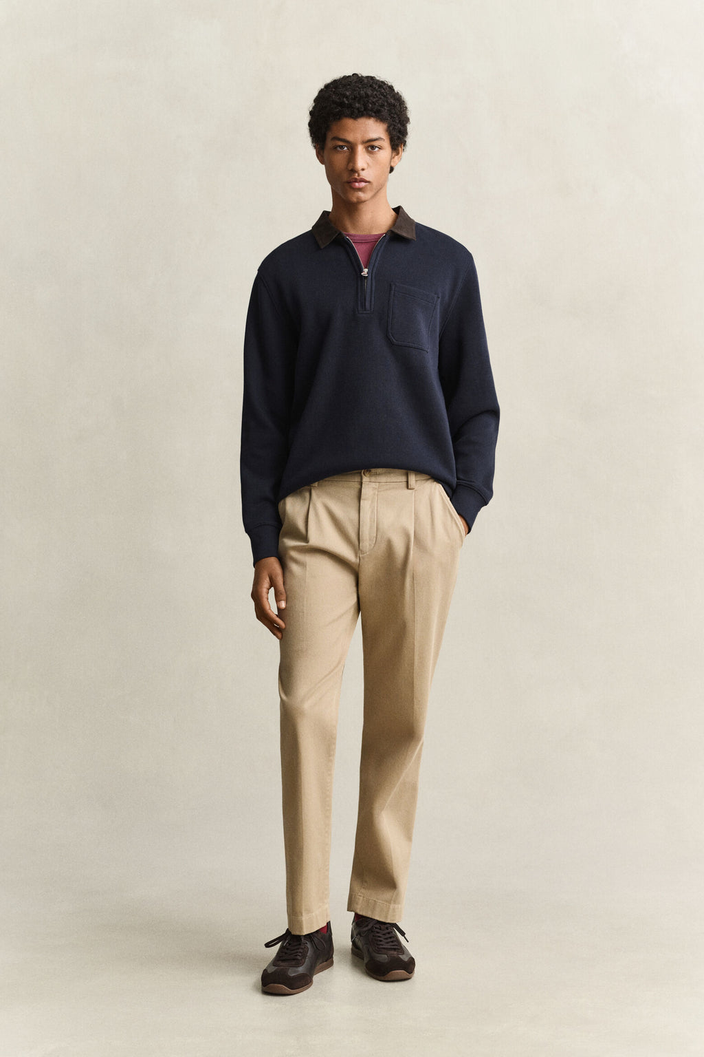 CORD COLLAR HALF ZIP RUGGER