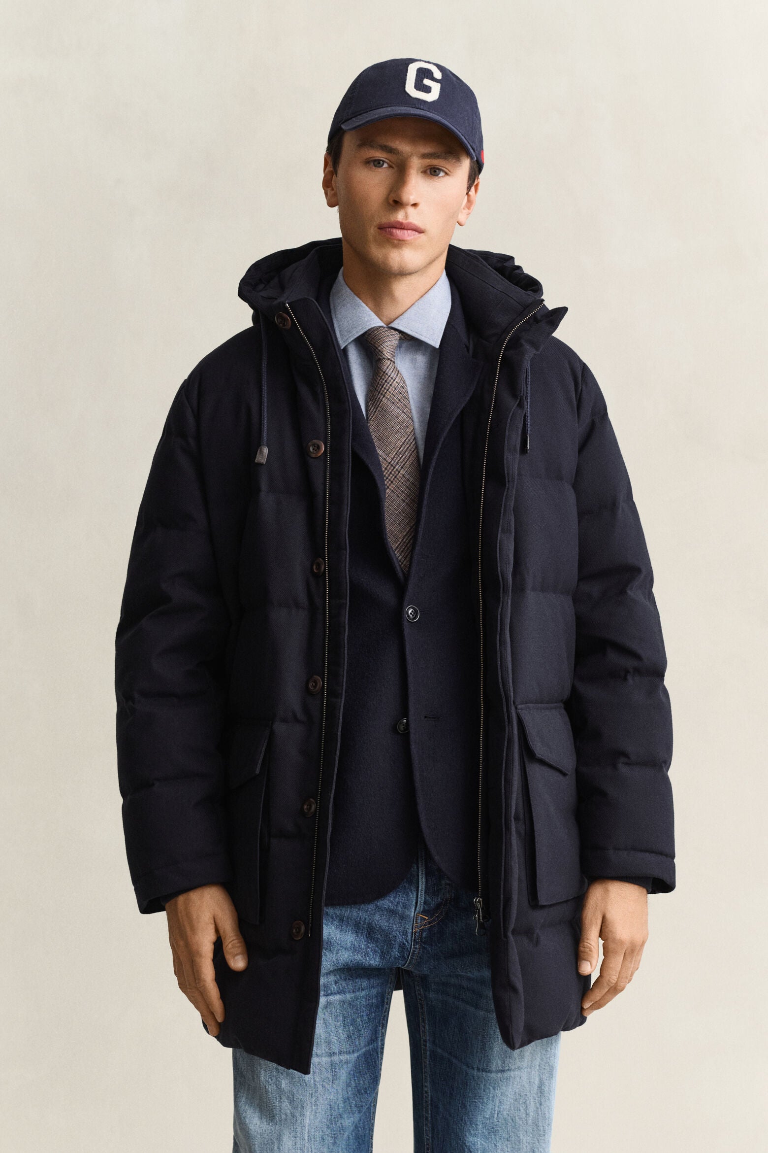 FLANNEL DOWN MID LENGTH JKT