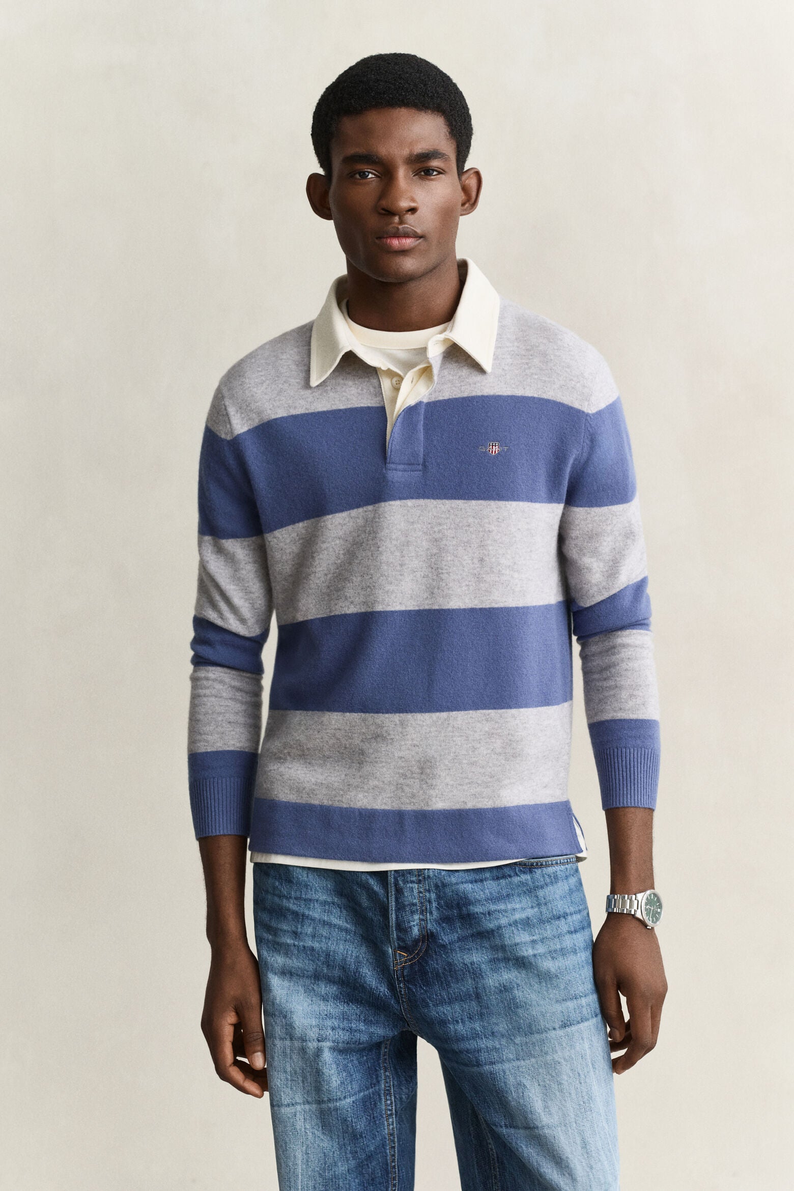 BARSTRIPED LAMBSWOOL RUGGER