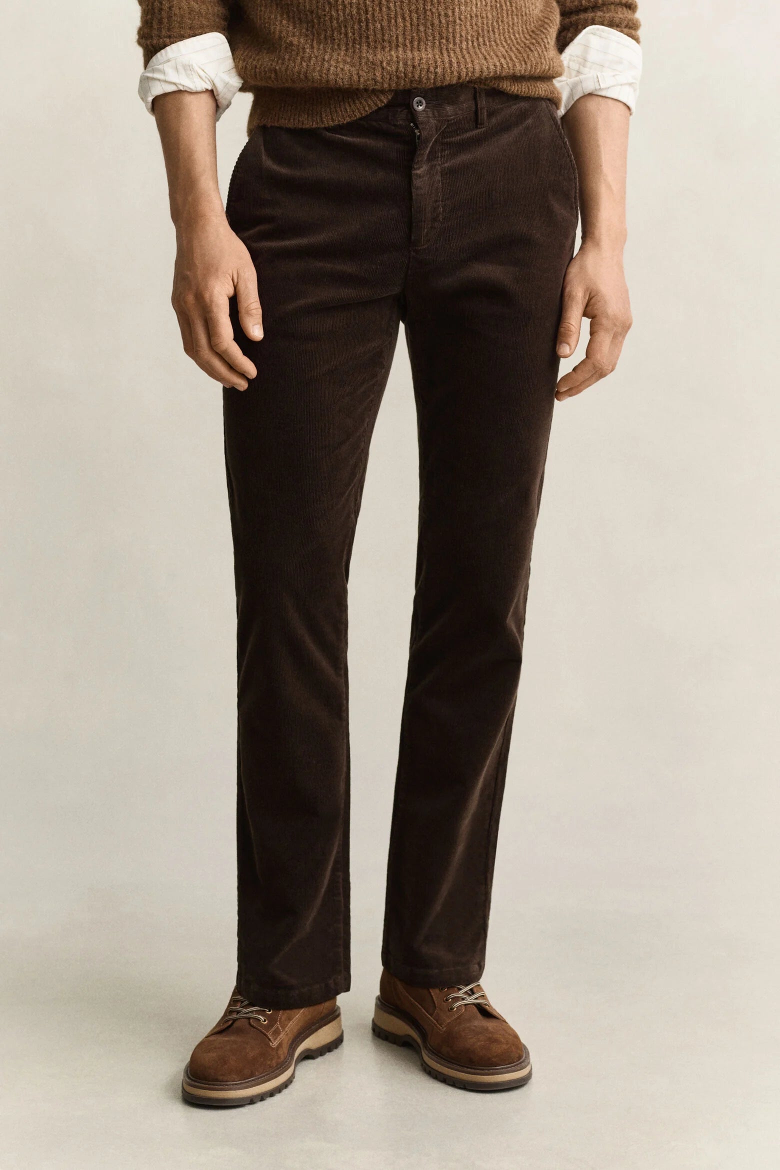 REG CORD JEANS BLACK BROWN